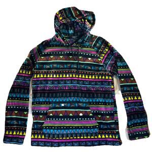 Men's Forever 21 Fleece Pullover Hoodie Aztec Print Size Large Multicolor